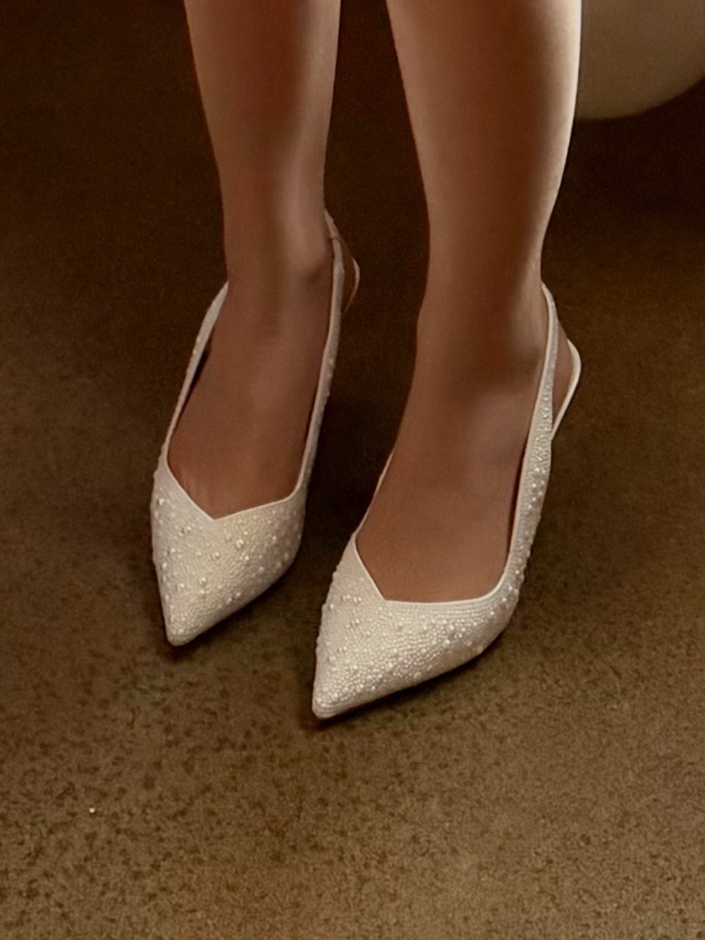 Betsey Johnson Clark Ivory Slingback Heels - Picture 2 of 5